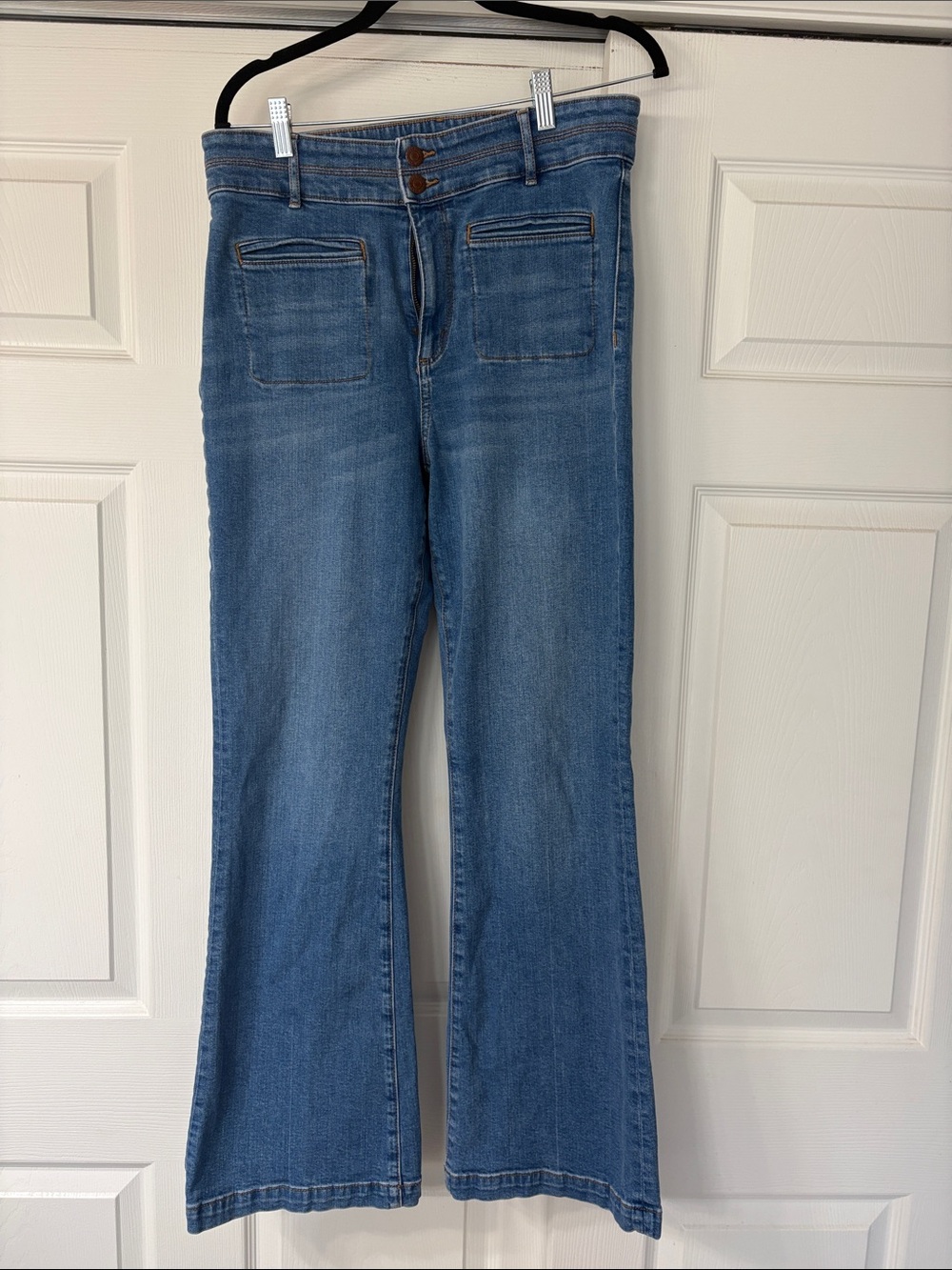 LOFT Light Blue Flared Wide-Leg Jeans